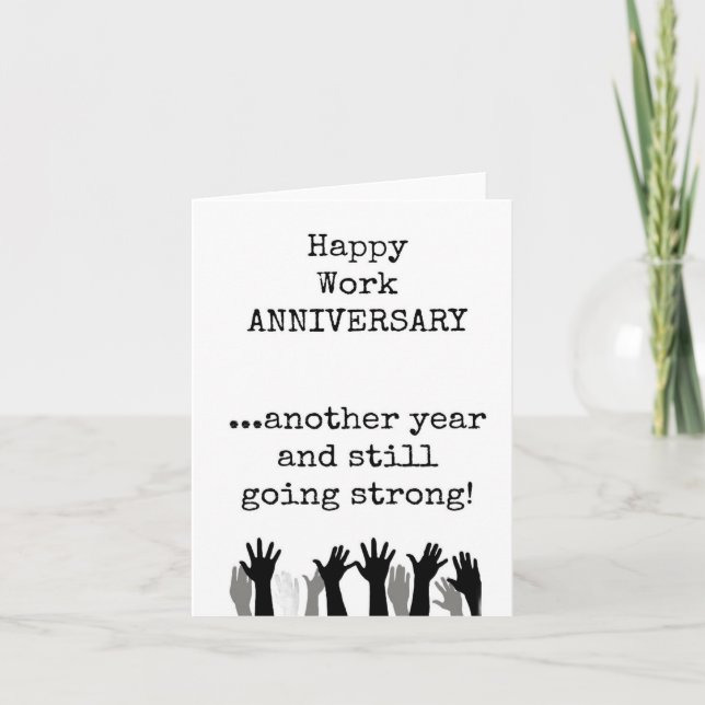 Happy Work Anniversary Card, Coworker, Boss, Team Thank You Card (Front)