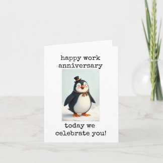 Happy Work Anniversary, Celebrate You, Penguin Card