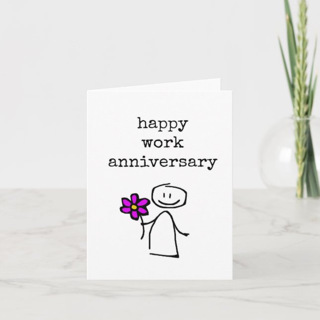 Happy Work Anniversary, Cute Greeting Card (Front)