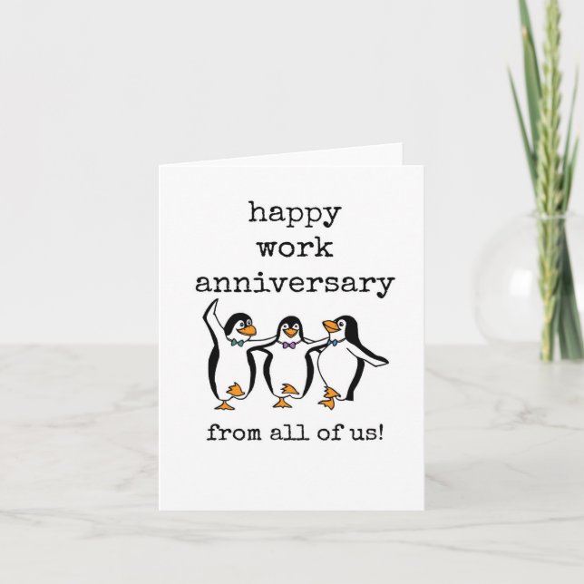Happy Work Anniversary From All of Us, Cute Card (Front)