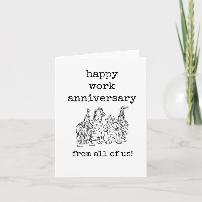 Happy Work Anniversary From All of Us Funny Card (Front)