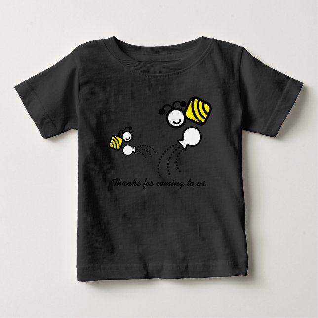happy work bees baby T-Shirt (Front)