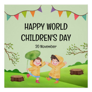 Happy World Children’s Day 20 November Poster