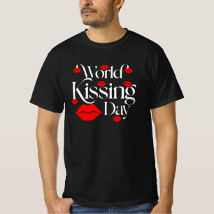 Happy World Kiss Day Creative Graphic Tee Design