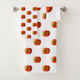 Happy Worm In Red Apple - Choose / add your colour Bath Towel Set