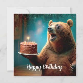 Happy wow bear Birthday Card