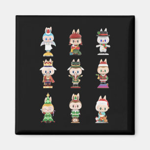 Happy Xmas Labubu Lover Cute Labubu The Monsters C Magnet