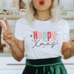 Happy Xmas Modern Christmas T-Shirt<br><div class="desc">This stylish Christmas shirt design is perfect for both kids and adults alike. This holiday shirt make a perfect Christmas gift,  stocking stuffer,  holiday gift swap or just a special gift for you from Santa.</div>