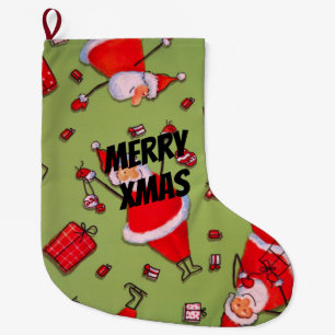 Happy Xmas Santa Large Christmas Stocking