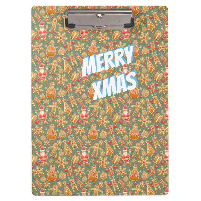 Happy Xmas Symbols Clipboard (Front)