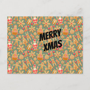 Happy Xmas Symbols Holiday Postcard