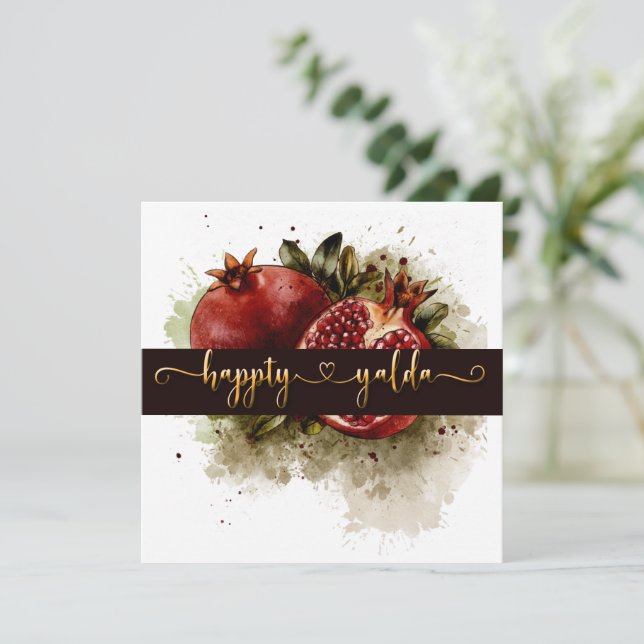 Happy Yalda Night Celebrations Invitation (Standing Front)