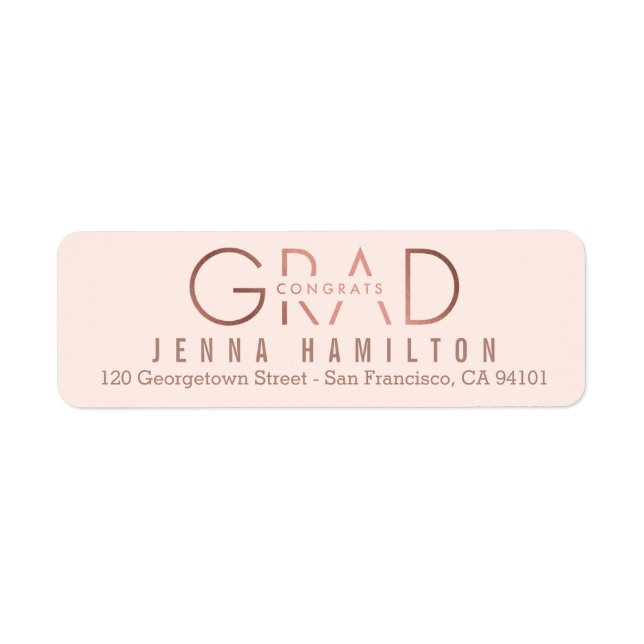 Happy Year EDITABLE COLOR Graduation Address (Front)