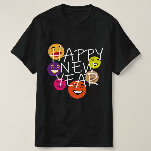 HAPPY YEAR EMOJIS T-Shirt (Design Front)
