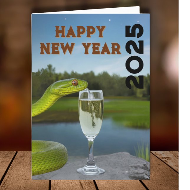 Happy Year of the Wood Snake Chinese Lunar 2025 Holiday Card (Creator Uploaded)