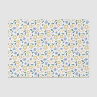 Happy yellow and blue flowers tissue paper