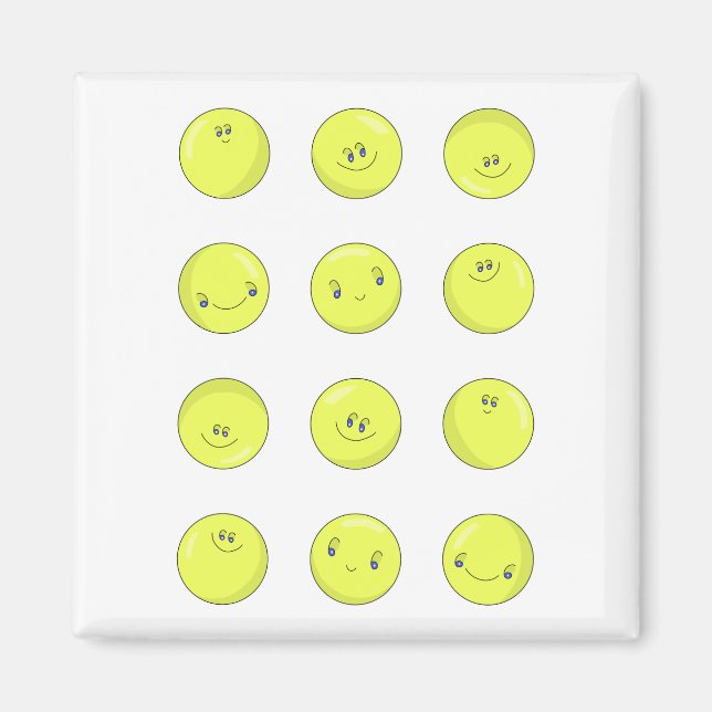 Happy Yellow Balls Magnet (Front)