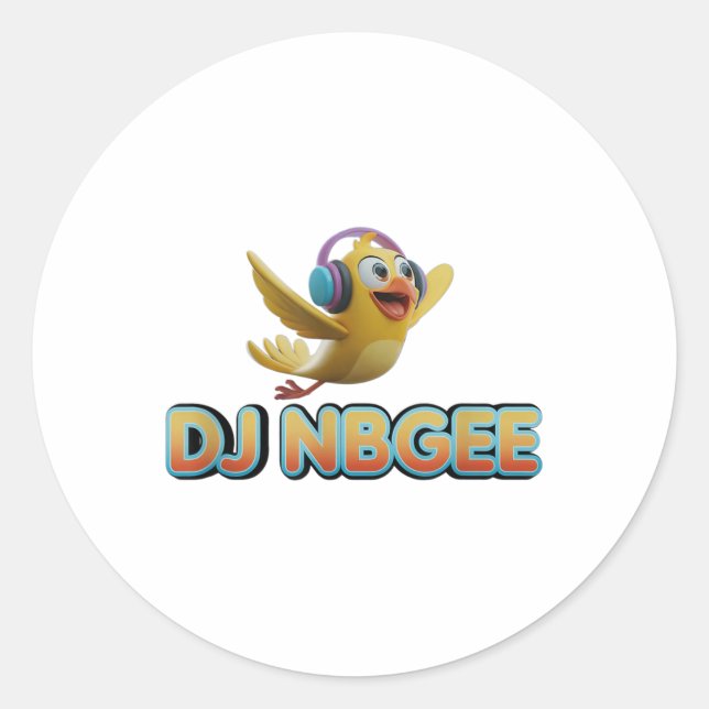 Happy Yellow Bird _1  Classic Round Sticker (Front)