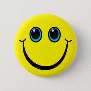 Happy Yellow Emoji Face 6 Cm Round Badge