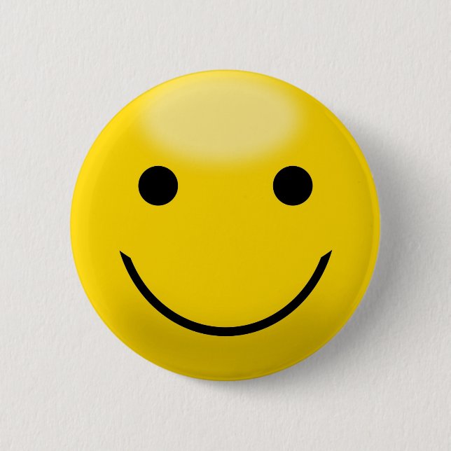 Happy Yellow Face 6 Cm Round Badge (Front)