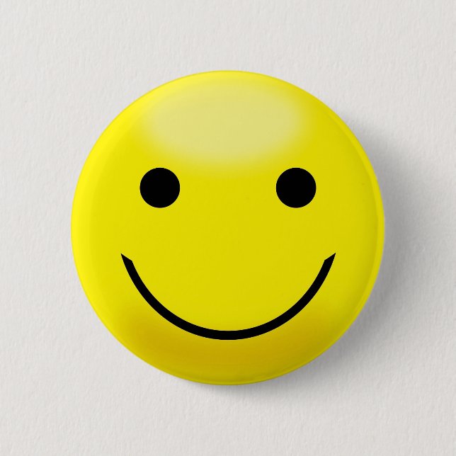 Happy Yellow Face 6 Cm Round Badge (Front)