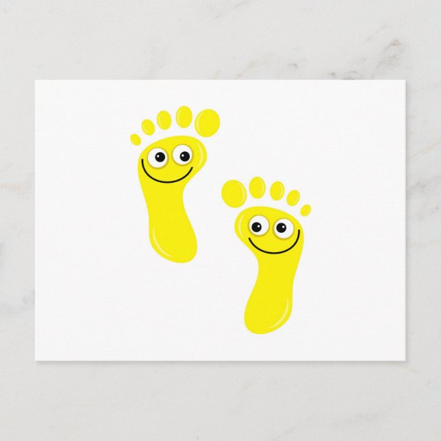 Happy Yellow Feet Postcard (Front)