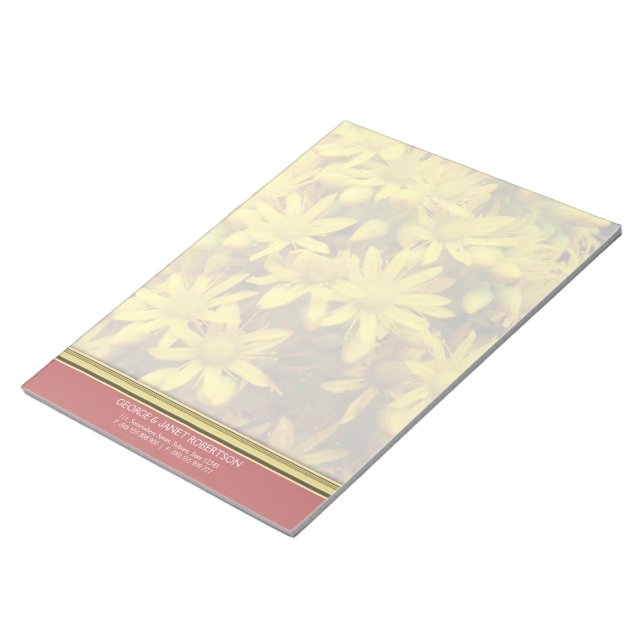 Happy Yellow Flowers Personalised Notepad (Angled)