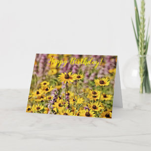 Happy Yellow Flowers Wildflower Birthday Card
