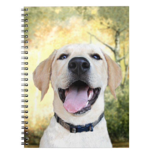 Happy Yellow Lab Notebook (Front)