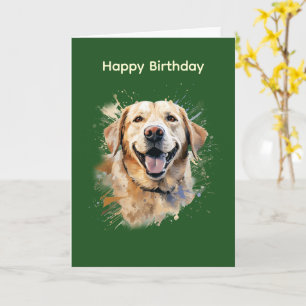 Happy Yellow Labrador Birthday Card