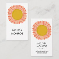 Happy Yellow Pink Daisy Sunflower illustrated