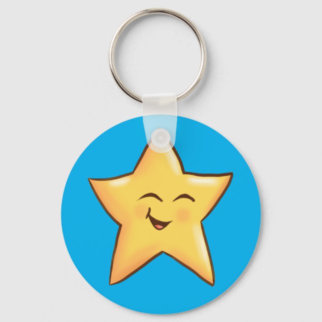 Happy Yellow Star Key Ring (Front)