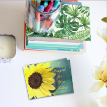 Happy Yellow Sunflower Thinking of You Postcard