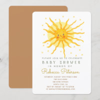 Happy Yellow Sunshine Baby Shower Invitation