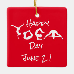 Happy Yoga Day Ornament with Name