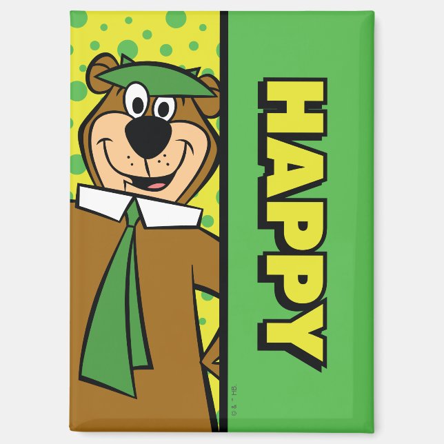 Happy Yogi Bear Magnet (Front)