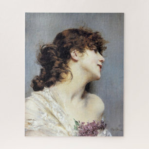 Happy Young Woman (by Giovanni Boldini) Jigsaw Puzzle