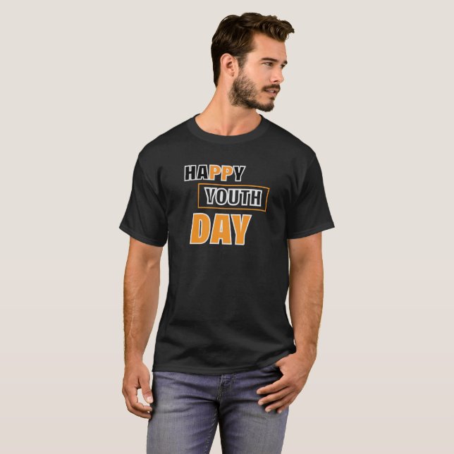 Happy Youth Day T-Shirt Design | Celebrate Energy, (Front Full)