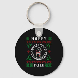 Happy Yule Pagan Wicca Ugly Christmas Sweater  Key Ring