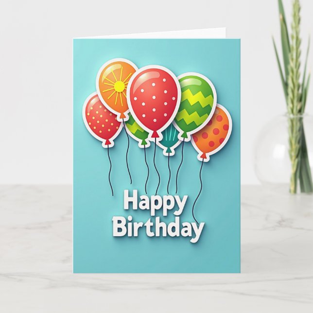 Happy Zigzag Birthday Card (Front)