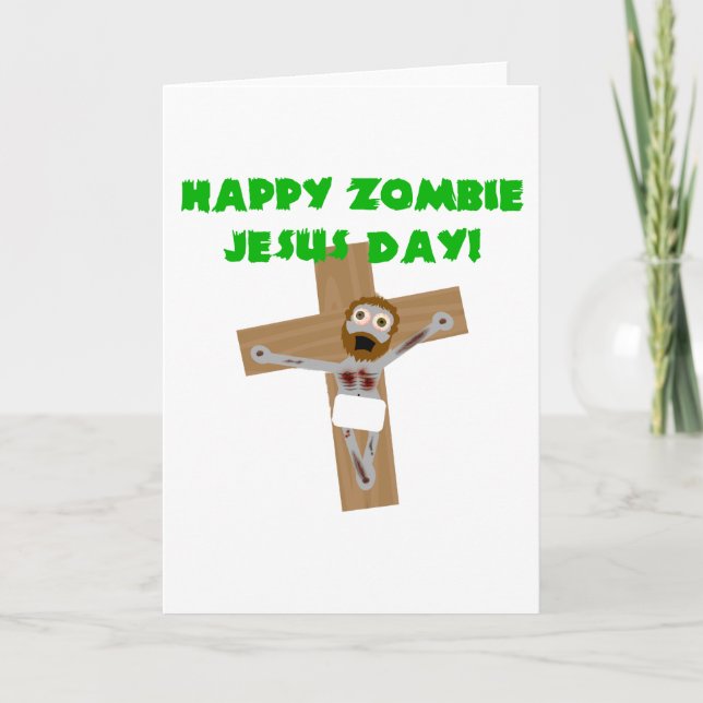 Happy Zombie Jesus Day Holiday Card (Front)