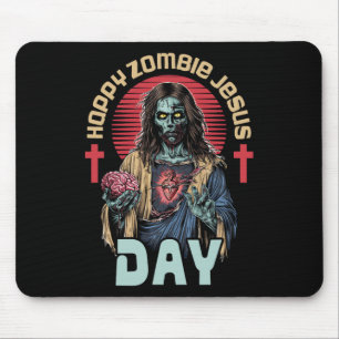 Happy Zombie Jesus Day Skeleton Horror Christ Hall Mouse Pad