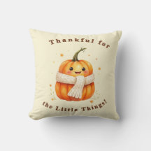 Happy Zucchini "Thankful" Square Pillow