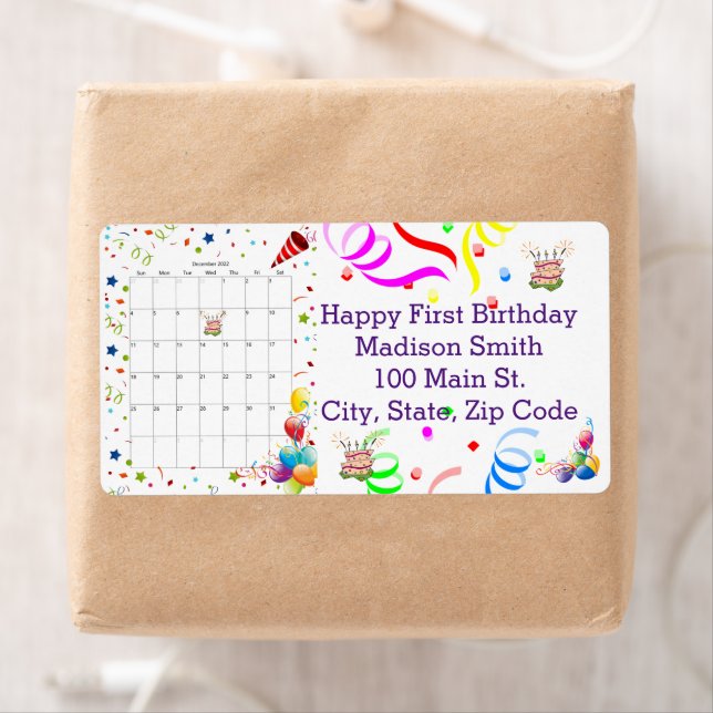 HappyBirthday Calendar December 2022 Address Label (Insitu)
