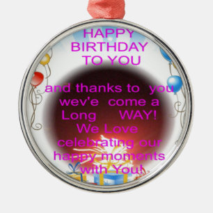 HappyBirthday To you Metal Tree Decoration