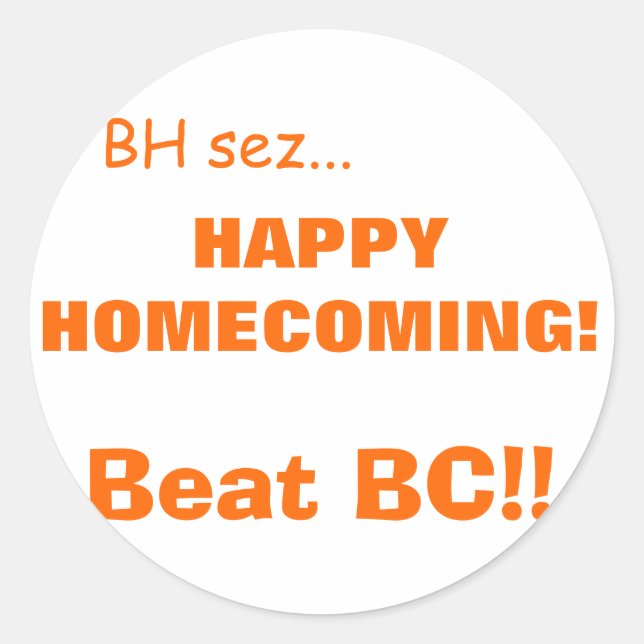 HAPPYHOMECOMING! CLASSIC ROUND STICKER (Front)