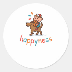 Happyness Classic Round Sticker