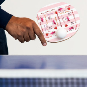 HappyValentine's Day Ping Pong PaddleCouple Hearts Paddle