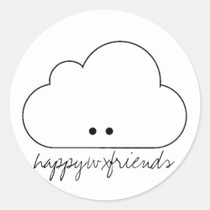 happywxfriend!!! classic round sticker