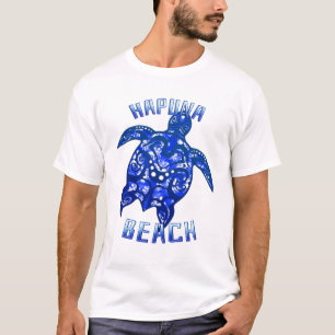Hapuna Beach Hawaii Vacation Tribal Turtle T-Shirt